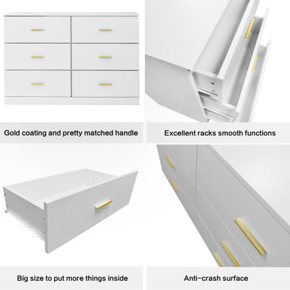 Viva Elite Modern White 6-Drawer Vanity Console - The Future of Minimalist Sophistication