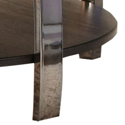 Crofton Round Cocktail Table with Casters, Black | Viva