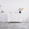High-Gloss 6-Drawer Dresser with Gold Accents – Modern Luxury Storage Solution