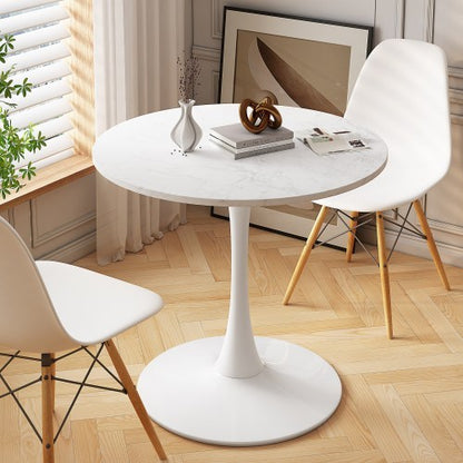 White 32-in Round Dining Table | Viva Vesper