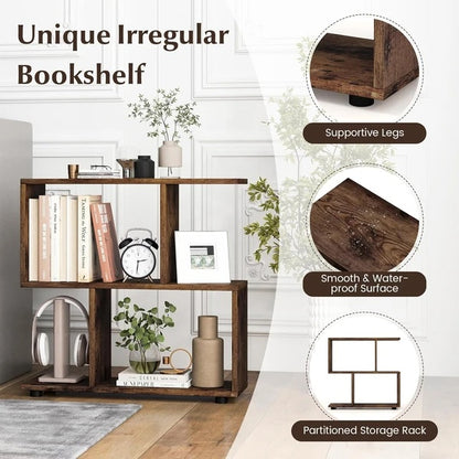Elevate Your Home with the Stylish 2-Tier Wooden Bookcase | Viva Vanity