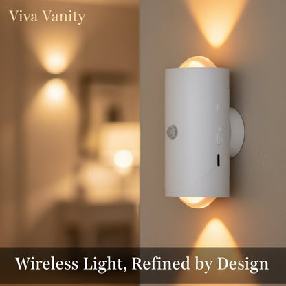wall-mounted light fixtures with color-changing options on a neutral background.