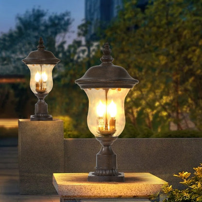 Viva Elite Vintage Bronze Outdoor Pole Light - Waterproof Garden Pathway Lantern