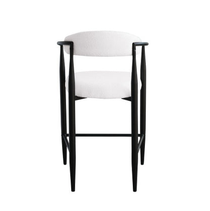 Black & White Bouclé Bar Stools, Set of 2 | Viva Léonie