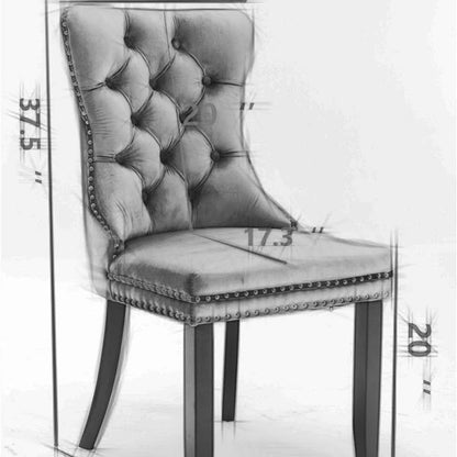 Viva Élise Tufted PU Velvet Dining Chair Set