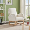 Viva Atelier Serenade Beige Velvet Rocking Chair with Organizer