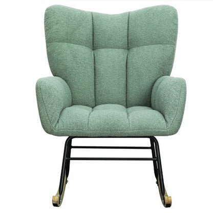 Light Green Teddy-Fabric Rocking Chair | Viva