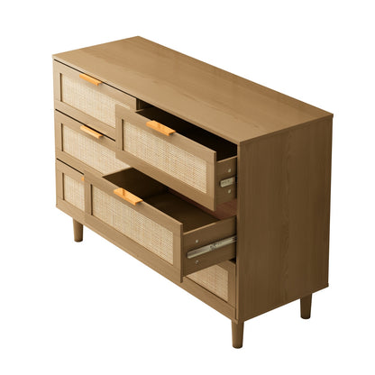 Viva Essentials Collection: 6-Drawer Rattan Dresser