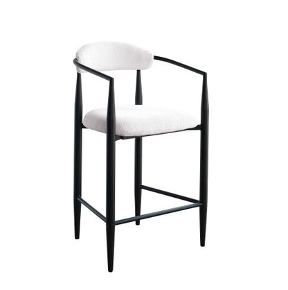 Black & White Bouclé Bar Stools, Set of 2 | Viva Léonie