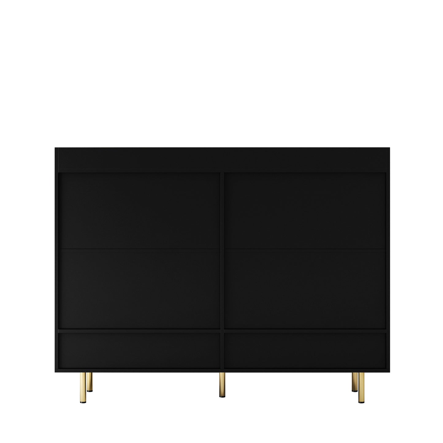 Sideboard,Shoe Cabinet With 4 Doors Large Modern Shoe Storage Organizer Cabinet With Adjustable Shelves For Entryway Black Shoe Rack Cabinet For Living Room, Bedroom