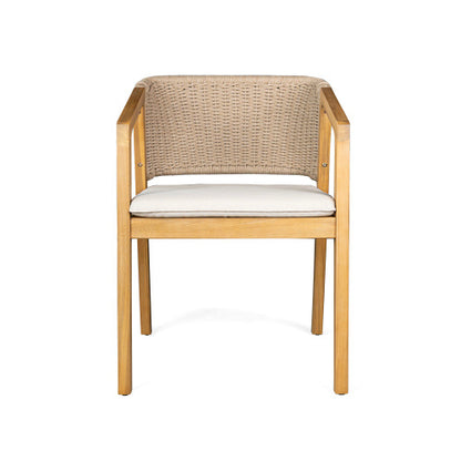 Viva Terrace Collection: The Marlowe Acacia Wood Rope-Back Chairs (Set of 2)
