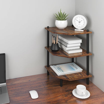 Brown Rustic-Style Corner Shelf | Viva Aster