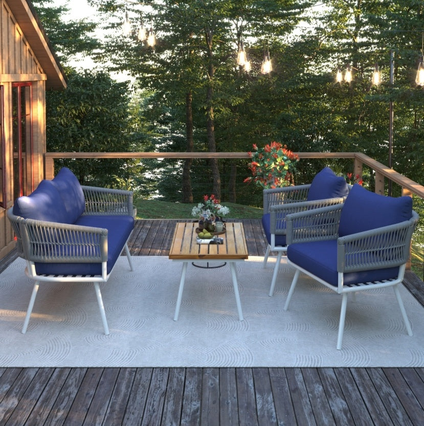 Viva Alfresco Living Collection: Amalfi Boho Rope Conversation Set