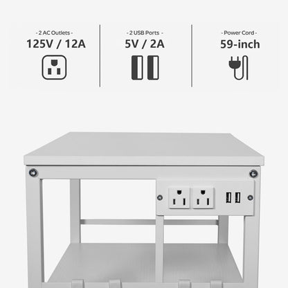 Charging Bedside Table with Wireless & USB Features | Viva