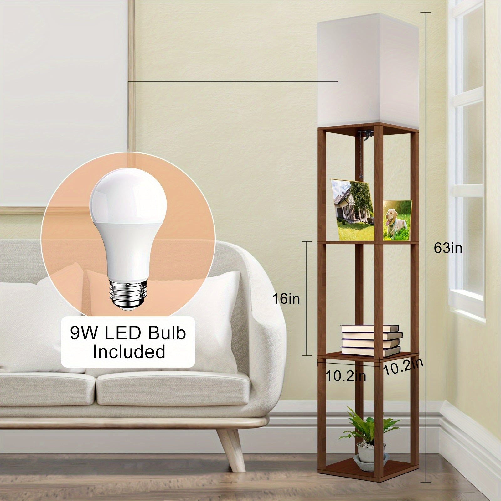 floor lamp with shelf for small living room