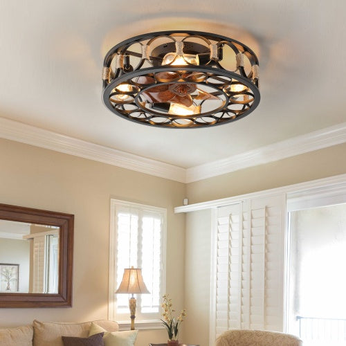 Viva AeroCage Farmhouse-Modern Ceiling Fan with Light