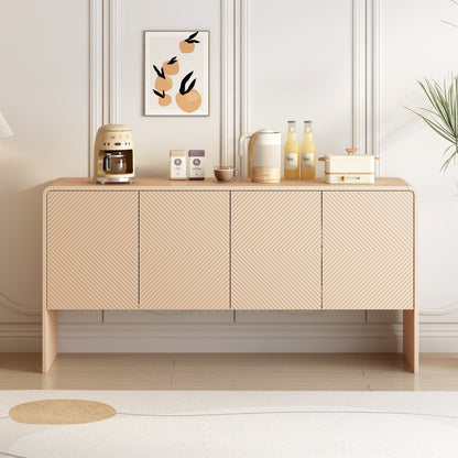 TREXM Minimalist 60L Sideboard With 4 Doors & Rebound Device For Living Room