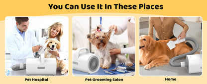 4-in-1 Smart Dog Hair Dryer with Adjustable Speed & Temperature for Cats and Dogs – High-Speed Negative Ion Technology