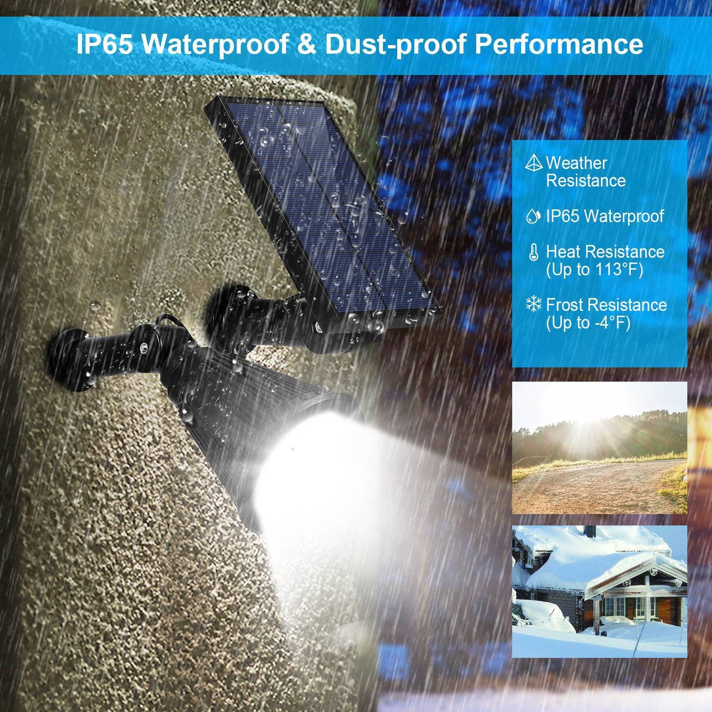 Viva Elite Solar Adjustable Spotlight - Dusk-to-Dawn Landscape Accent