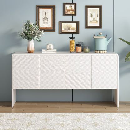 Seren White 60-Inch Minimalist Sideboard | Viva