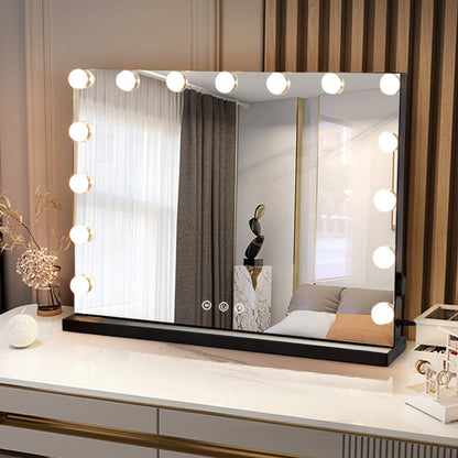 Viva Elite Hollywood LED Vanity Mirror - Square Tabletop with Dimmable Bulbs