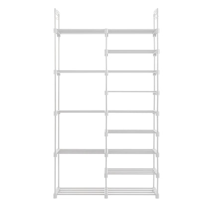Celestia 9-Tier Double-Row Shoe Rack, White | Viva