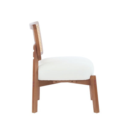 Beige & Walnut Woven-Back Lounge Chairs, Set of 2 | Viva