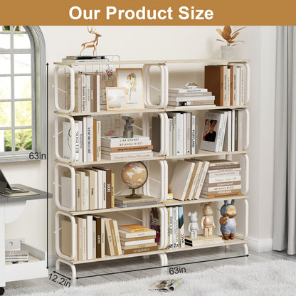 5-tier industrial bookshelf for home office books
