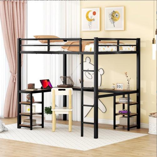 Viva Altair Full Metal Loft Bed with Desk & Shelves