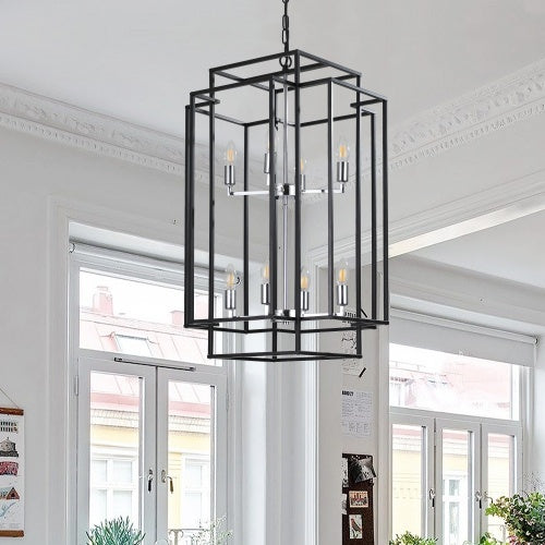 Viva Smart Living Collection: 8‑Lantern Tiered Farmhouse Chandelier