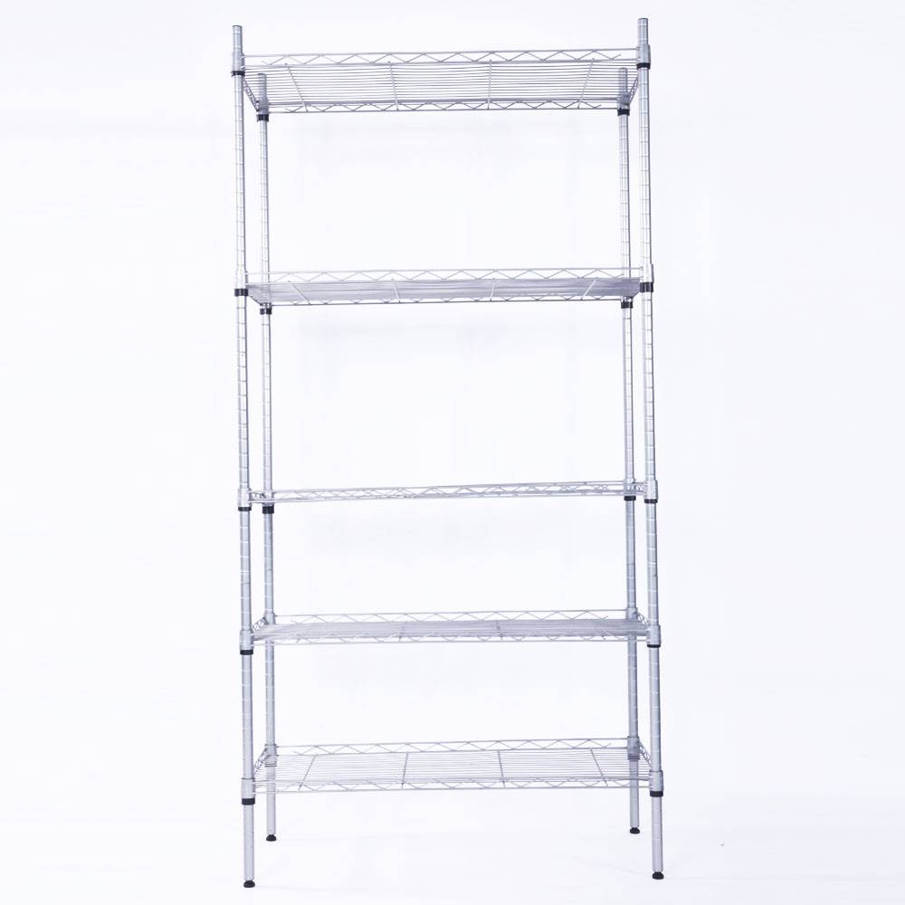 Rectangle Carbon Steel Metal Assembly 5-Shelf Storage Rack Holder Shelves