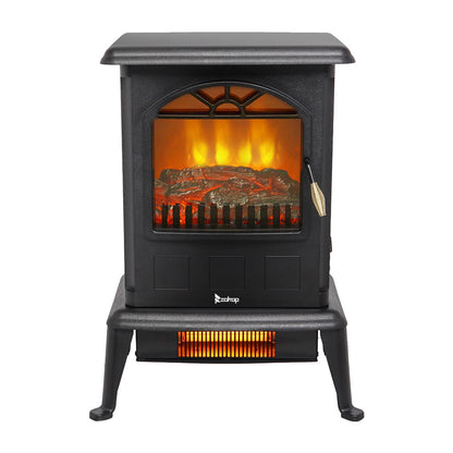 HT1108 1500W Vertical Fireplace | Modern Electric Heater with Realistic Firewood Effect