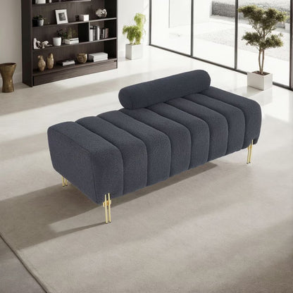 Gray Velvet Storage Bench | Viva Élan