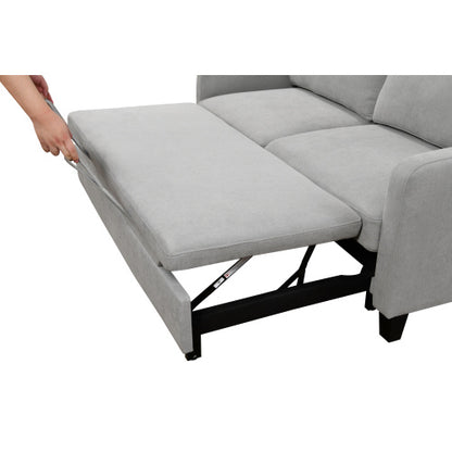69-in Light Gray 3-in-1 Convertible Queen Sofa Bed | Viva