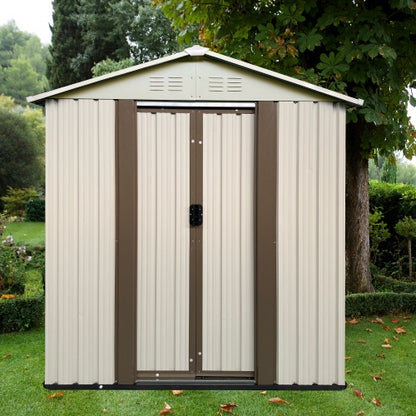 Outdoor Storage Garden Shed 5ft x 3ft - Durable & Weather-Resistant White Metal Shed