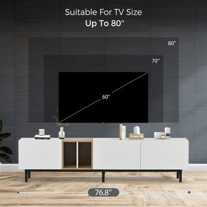 White 3-Door TV Stand | Viva Meridian