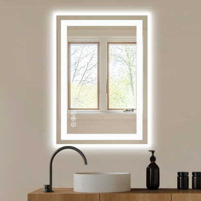 Anti-Fog LED Bathroom Mirror with Dual Light Source & Three Lighting Modes – Smart, Elegant, & Practical