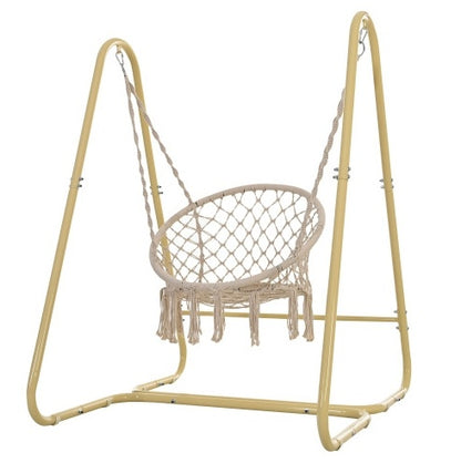 Luxurious Macrame Swing Chair with Stand – Perfect for Relaxing Indoors & Outdoors