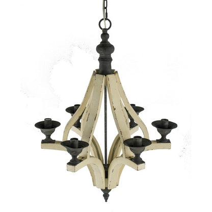6-Light Wood Chandelier with Adjustable Chain – A Perfect Blend of Rustic and Modern Elegance