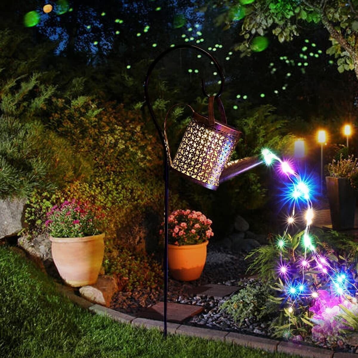 Copper Solar Watering Can Lights - Garden Decor (1-2 Pack)