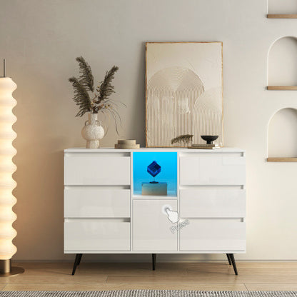 Luxury LED Storage Cabinet - Sleek & Modern White Gloss Finish