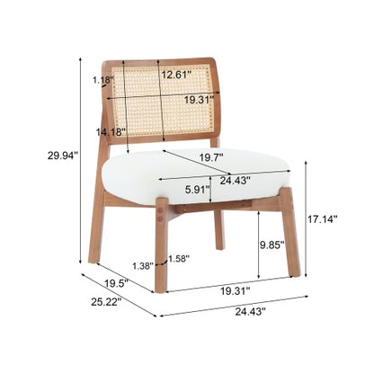 Beige & Walnut Woven-Back Lounge Chairs, Set of 2 | Viva