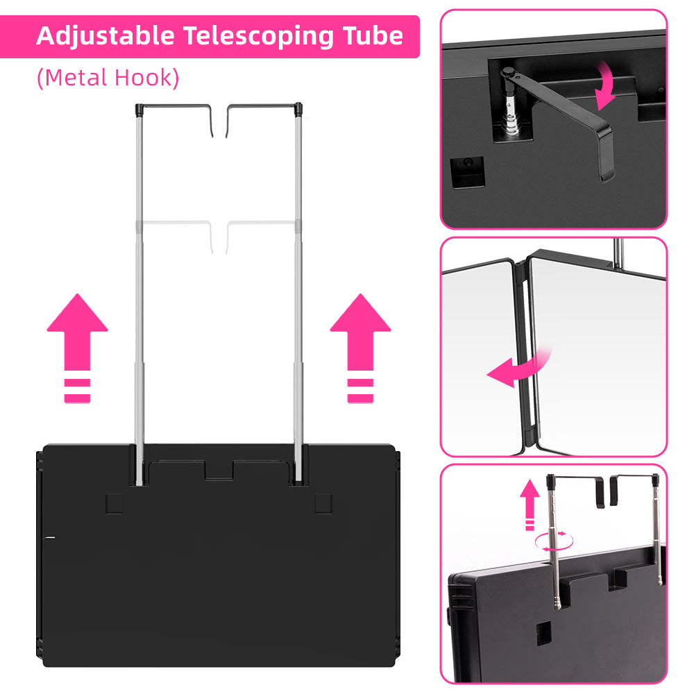 Barber Mirrors with Iron Hooks – Available with or Without Lights