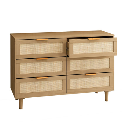 Viva Essentials Collection: 6-Drawer Rattan Dresser