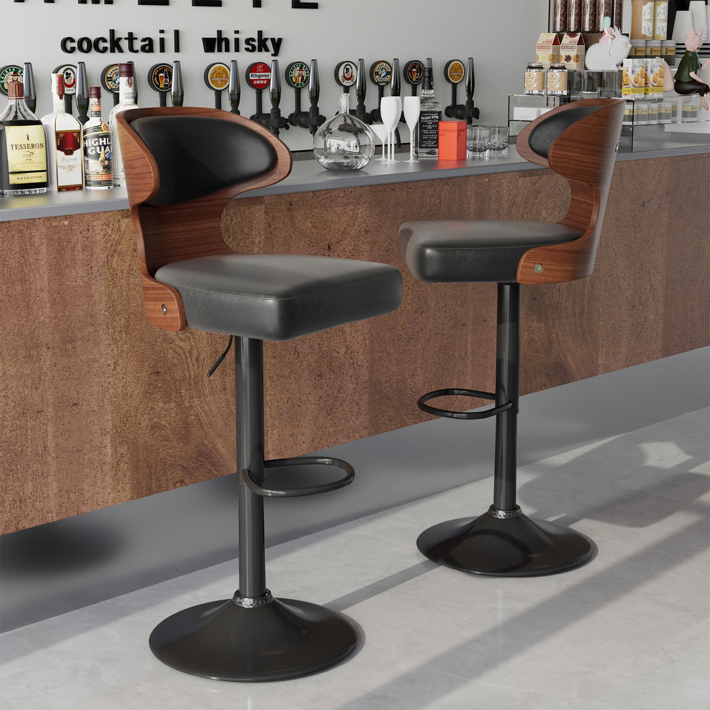 Viva Apollo Adjustable Swivel Bar Stools (Set of 2)