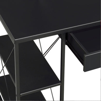 Office Desk with Shelving & Hutch – 3 Finishes | Viva Noir Éclat