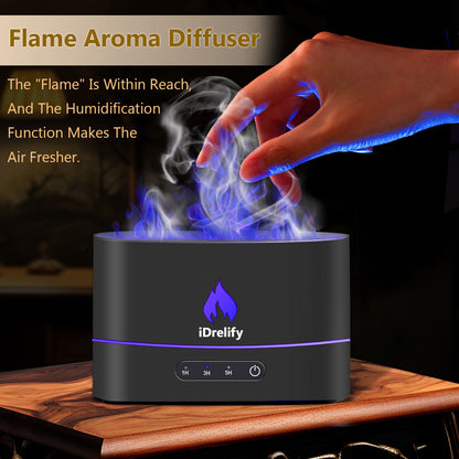 Flame Aroma Diffuser | Stylish Essential Oil Diffuser for Home & Office | Relaxing Aromatherapy & LED Flame Effect