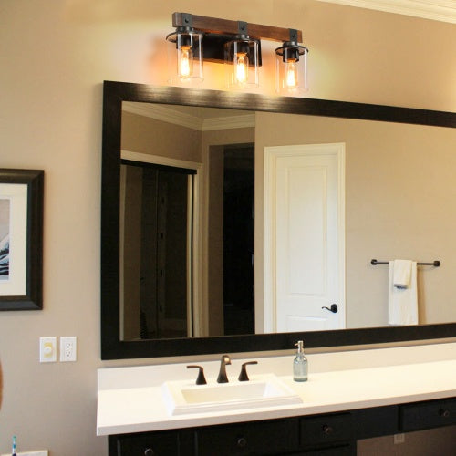 Vintage 3-Lamp Farmhouse Bathroom Wall Sconce – Rustic Charm for Your Home
