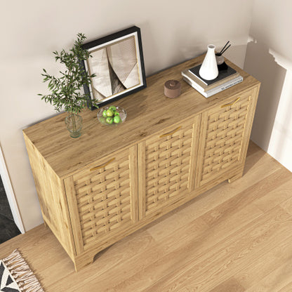 Wood-Finish 3-Door Storage Cabinet | Viva