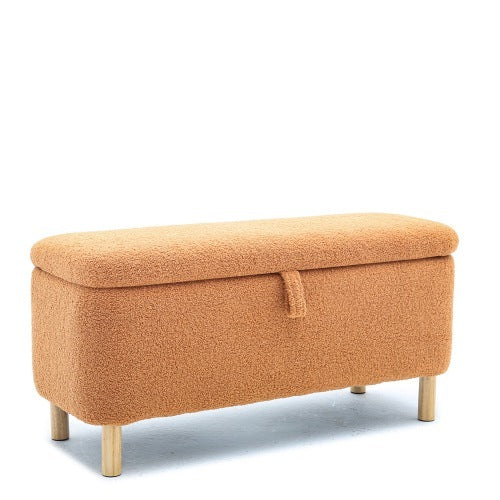 Viva Aurelia Orange Upholstered Storage Ottoman Bench